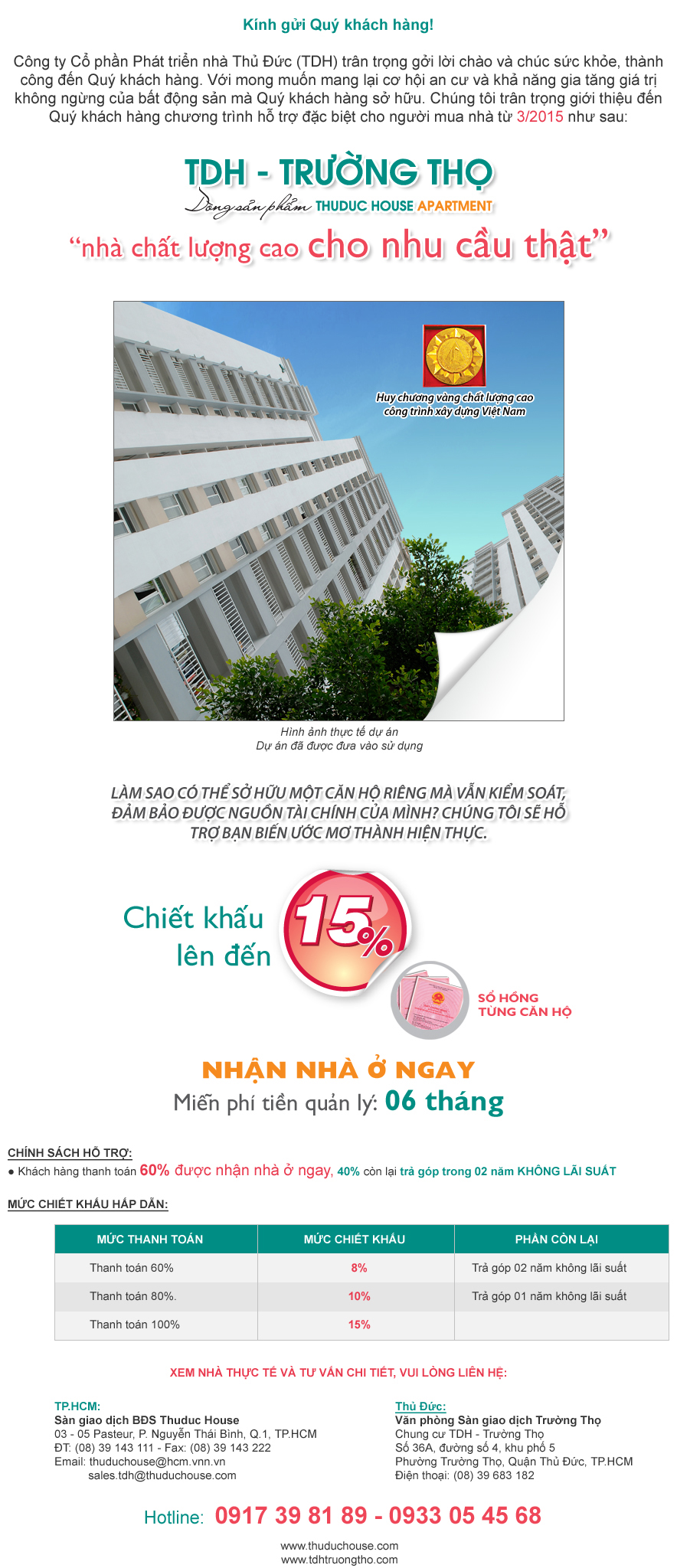 Chinh sach ban hang Chung cư trường thọ